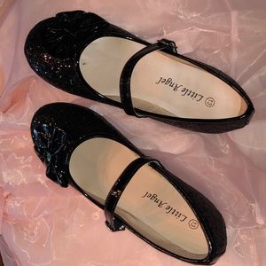 Black Glitter Mary Jane Dress Flats SZ 13
